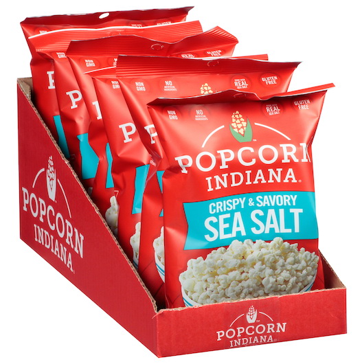 酷牌库|商品详情-Popcorn, Indiana进口代理批发 印第安纳爆米花香脆可口海盐，1.1 盎司，每箱 6 颗