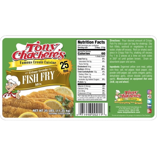 酷牌库|商品详情-Tony Chachere's Creole Foods进口代理批发 Tony Chachere's Creole Foods 脆皮炸鱼粉，25 磅，每箱 1 件