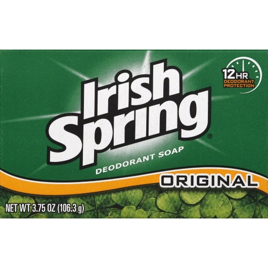 Irish Spring进口代理批发 Irish Spring 爱尔兰泉原味香皂，常规，3.7 盎司，每箱 8 块