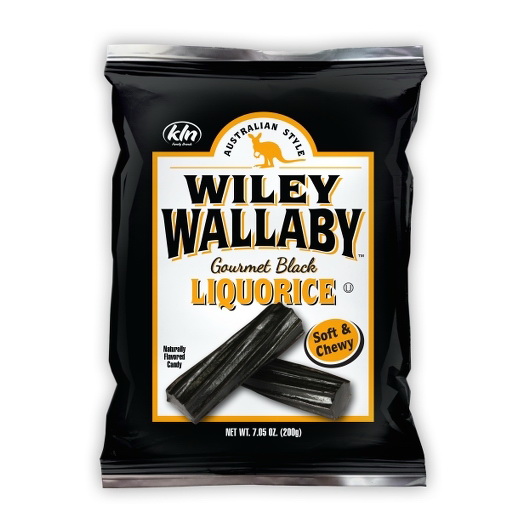 酷牌库|商品详情-Wiley Wallaby进口代理批发 Wiley Wallaby 黑色澳大利亚甘草，7.05 盎司，每箱 12 粒