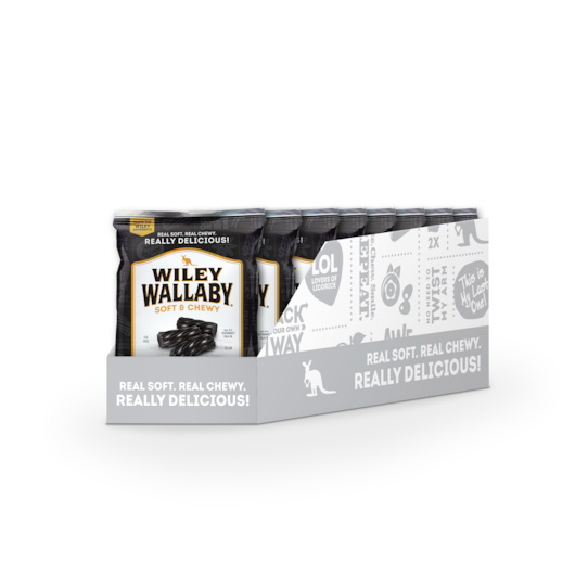 酷牌库|商品详情-Wiley Wallaby进口代理批发 Wiley Wallaby 黑色澳大利亚甘草，7.05 盎司，每箱 12 粒