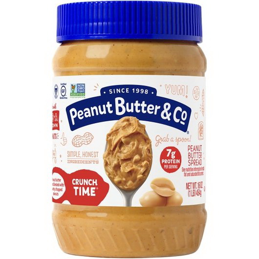 Peanut Butter进口代理批发 Peanut Butter & Co 全天然顺滑紧缩时间花生酱，16 盎司，每箱 6 个