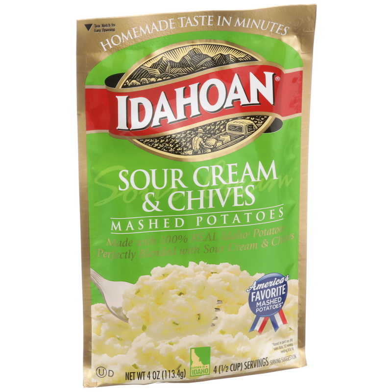 酷牌库|商品详情-Idahoan Foods进口代理批发 Idahoan Foods 土豆泥酸奶油和香葱袋装，4 盎司，每箱 12 个