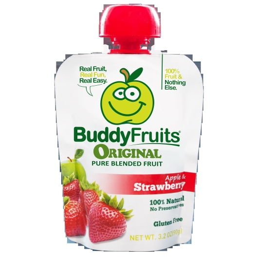 Buddy Fruits进口代理批发 Buddy Fruits 纯混合草莓零食，3.2 盎司，每箱 18 粒