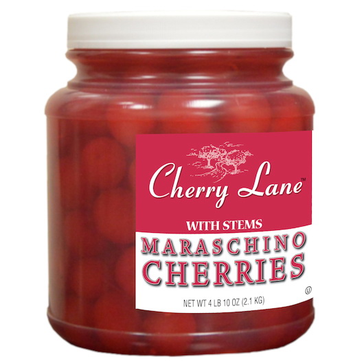 Cherry Lane进口代理批发 Cherry Lane Maraschino 樱桃，带茎，0.5 加仑，每箱 6 颗