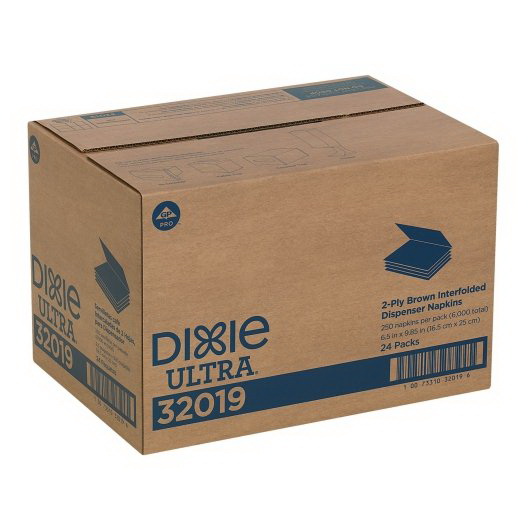 酷牌库|商品详情-Easynap进口代理批发 Dixie 6.5 英寸 X 9.85 英寸超交错棕色 2 层餐巾分配器补充装，1 片，每箱 24 片