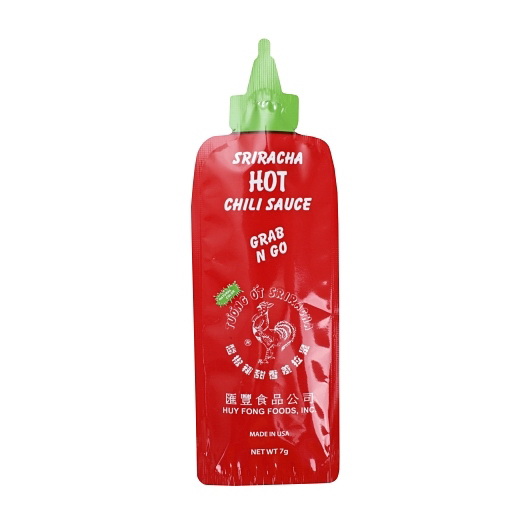 酷牌库|商品详情-Huy Fong进口代理批发 Huy Fong Sriracha Grab & Go，7 克，每箱 200 个