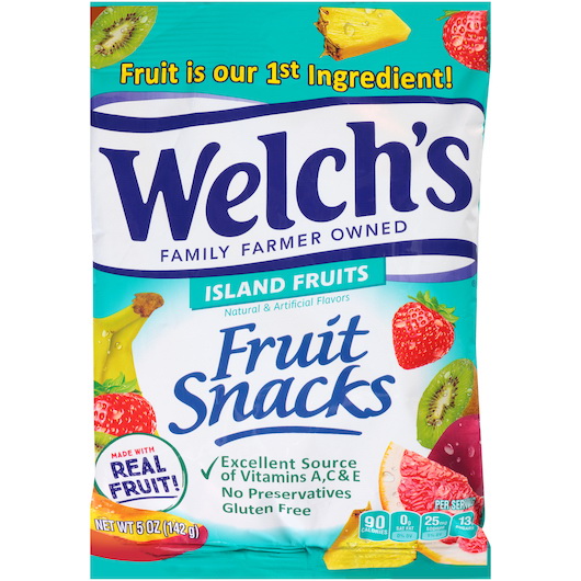 Promotion In Motion进口代理批发 Welch's Island Fruits 水果零食，5 盎司，每箱 12 件