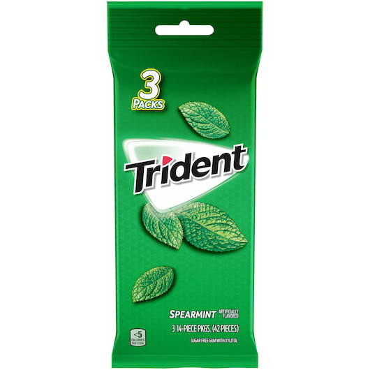 酷牌库|商品详情-Trident进口代理批发 Trident 留兰香无糖口香糖，42 片，每箱 20 片