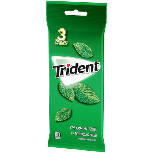 酷牌库|商品详情-Trident进口代理批发 Trident 留兰香无糖口香糖，42 片，每箱 20 片