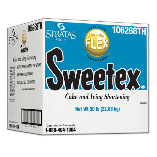 Sweetex进口代理批发 Sweetex Golden Flex 蛋糕和糖霜起酥油，50 磅，每箱 1 件