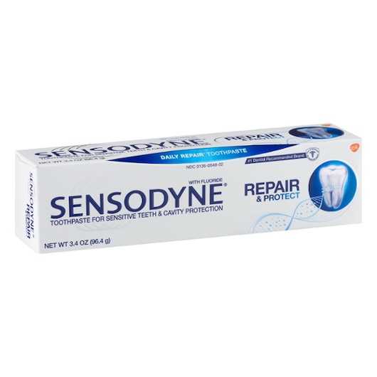 Sensodyne进口代理批发 Sensodyne 修复和保护牙膏，3.4 盎司，每箱 2 支