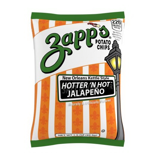 酷牌库|商品详情-Zapp's Potato Chips进口代理批发 Utz Zapp's 薯片 墨西哥辣椒片，0.09 磅，每箱 60 片