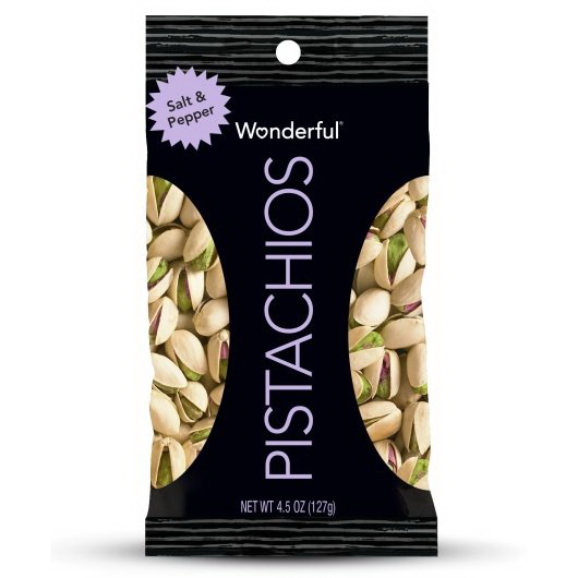 Wonderful Pistachios进口代理批发 Wonderful 开心果 开心果盐和胡椒，4.5 盎司，每箱 3 个