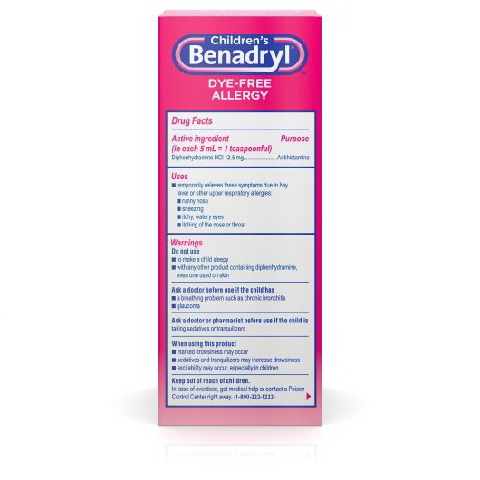 酷牌库|商品详情-Benadryl Children's进口代理批发 Benadryl 儿童无染料过敏液体泡泡糖，4 液量盎司，每盒 3 块，每箱 12 块