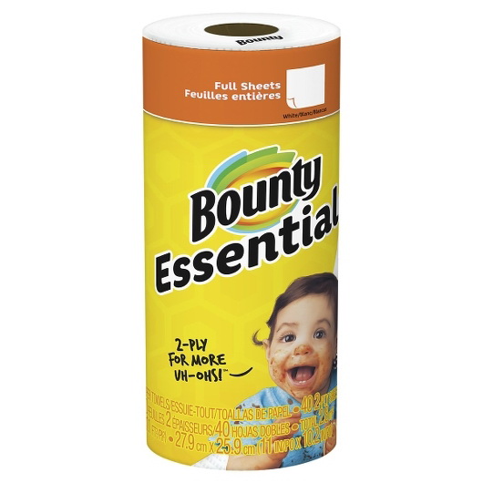 酷牌库|商品详情-Bounty进口代理批发 Bounty Essential 2 层全张纸巾卷，31.1 平方英尺，每箱 30 个