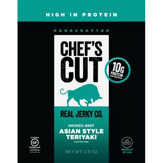 酷牌库|商品详情-Chef'S Cut Real Jerky进口代理批发 Chef's Cut Real Jerky Co. 亚洲熏牛肉照烧，2.5 盎司，每箱 8 块