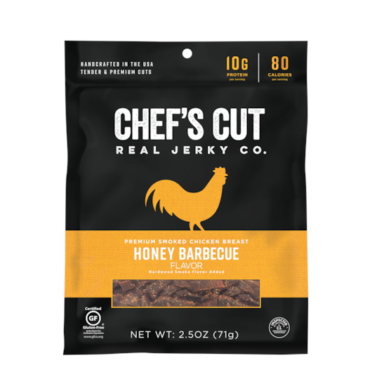 Chef'S Cut Real Jerky进口代理批发 Chef's Cut Real Jerky Co. 烟熏鸡胸肉蜂蜜烧烤，2.5 盎司，每箱 8 块