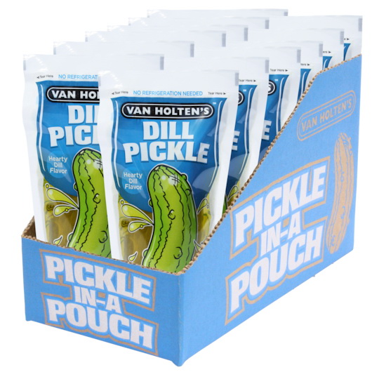 VAN HOLTEN's进口代理批发 Van Holten's Jumbo Dill Pickle 独立包装，每袋 1 个，每箱 12 个