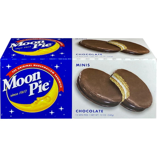 酷牌库|商品详情-Moonpie进口代理批发 Moonpie 巧克力迷你单层馅饼，12 盎司，每箱 8 个