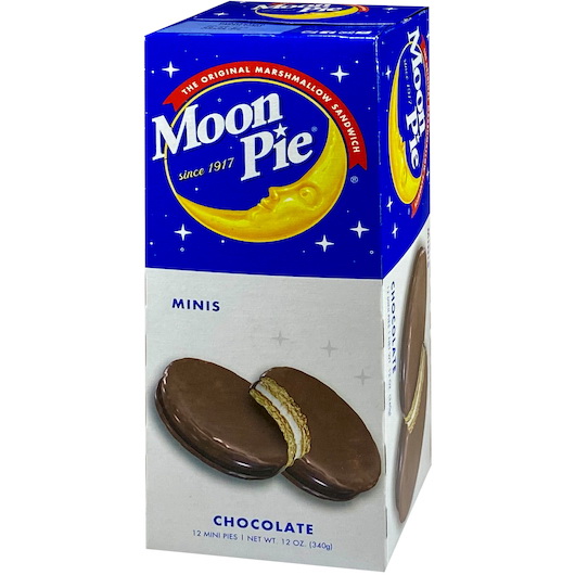 酷牌库|商品详情-Moonpie进口代理批发 Moonpie 巧克力迷你单层馅饼，12 盎司，每箱 8 个