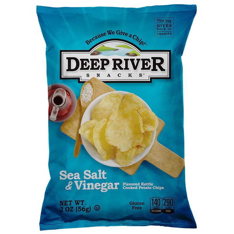 Deep River Snacks进口代理批发 Deep River Snacks 盐醋水壶薯片 24 - 2 盎司