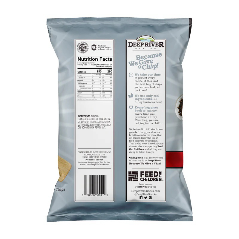 酷牌库|商品详情-Deep River Snacks进口代理批发 Deep River Snacks 碎胡椒和盐 Krinkle 切水壶薯片 24 - 2 盎司