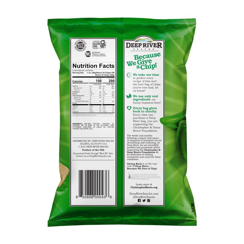 酷牌库|商品详情-Deep River Snacks进口代理批发 Deep River Snacks 热情墨西哥辣椒水壶薯片 48 - 1.375 盎司