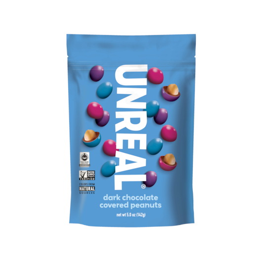 酷牌库|商品详情-Unreal Candy进口代理批发 Unreal Candy 糖果涂层黑巧克力花生袋，5 盎司，每箱 6 个