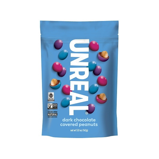 酷牌库|商品详情-Unreal Candy进口代理批发 Unreal Candy 糖果涂层黑巧克力花生袋，5 盎司，每箱 6 个