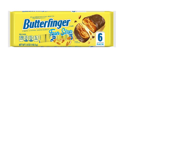 Butterfinger进口代理批发 Butterfinger Fun 尺寸多件装，3.9 盎司，每箱 24 件