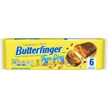 酷牌库|商品详情-Butterfinger进口代理批发 Butterfinger Fun 尺寸多件装，3.9 盎司，每箱 24 件