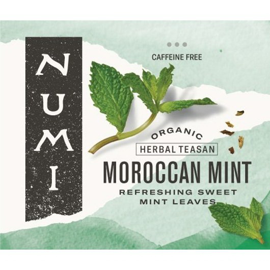 Numi Organic Tea进口代理批发 Numi 有机茶摩洛哥薄荷花草茶，100 粒，每箱 1 粒