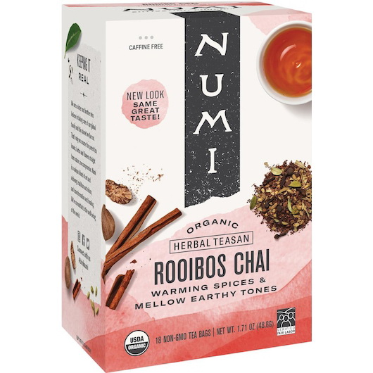 Numi Organic Tea进口代理批发 Numi 有机茶 Rooibos Chai 花草茶，每种 18 粒，每箱 6 粒