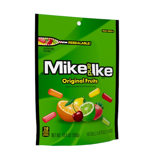 酷牌库|商品详情-Mike & Ike进口代理批发 Mike & Ike 原创水果立式袋，10 盎司，每箱 8 个