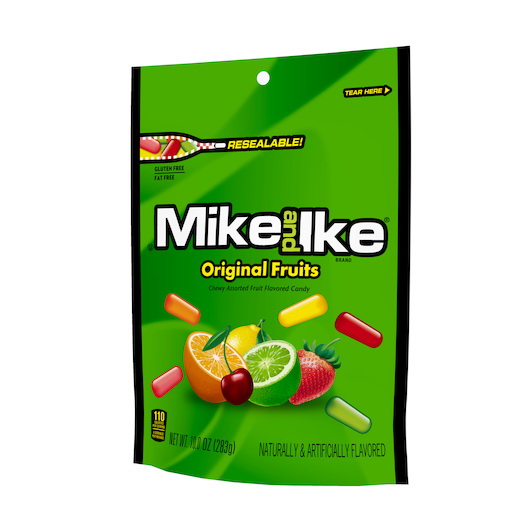 酷牌库|商品详情-Mike & Ike进口代理批发 Mike & Ike 原创水果立式袋，10 盎司，每箱 8 个