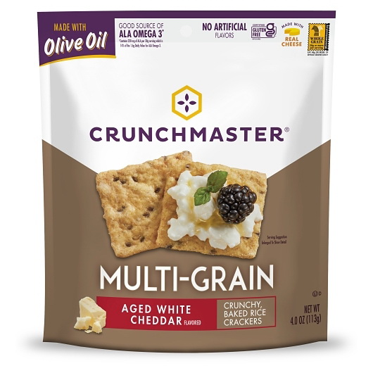 酷牌库|商品详情-Crunchmaster进口代理批发 Crunchmaster 杂粮饼干白切达干酪，4 盎司，每箱 12 块