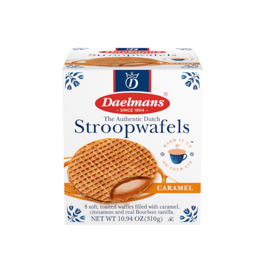 Daelmans进口代理批发 Daelmans Jumbo 焦糖 Stroopwafel 方块盒，10.94 盎司，每箱 8 个