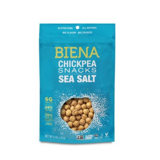 Biena Snacks进口代理批发 Biena Snacks 海盐鹰嘴豆，5 盎司，每箱 8 个