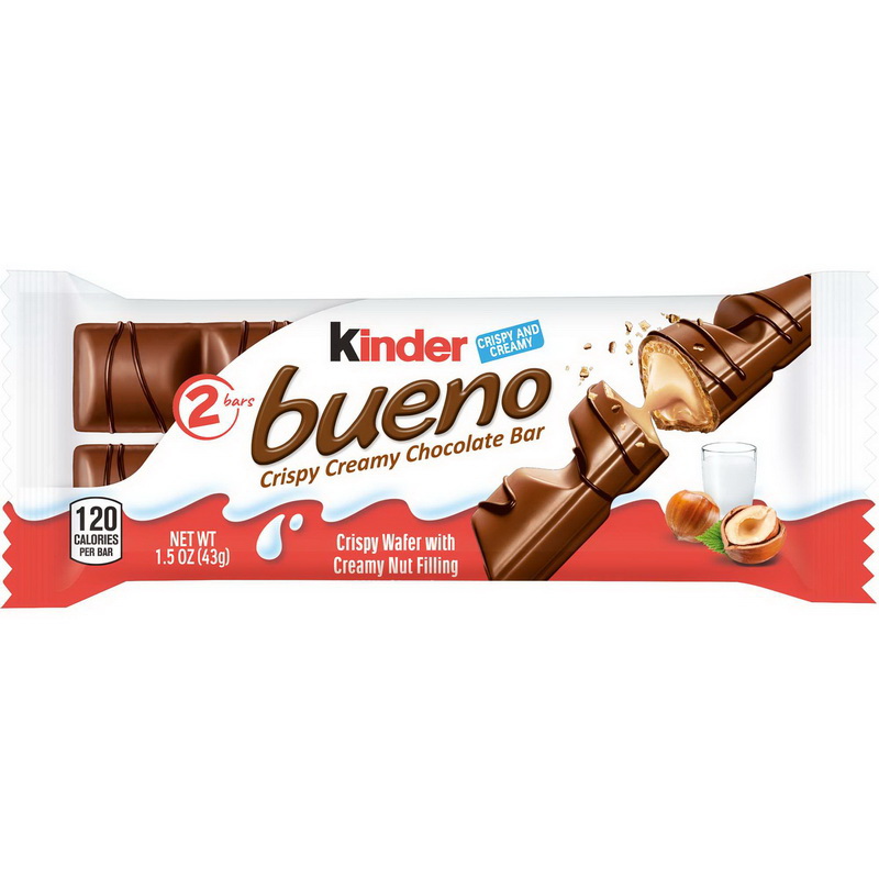 Kinder Bueno进口代理批发 Kinder Bueno Bueno 巧克力棒，1.5 盎司，每盒 20 块，每箱 4 块