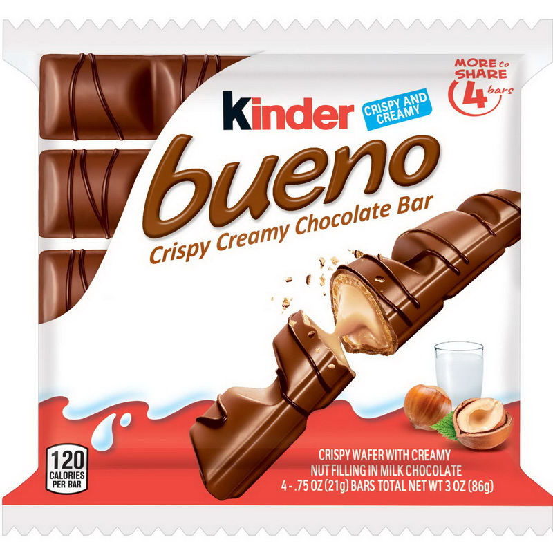 Kinder Joy进口代理批发 Kinder Joy Bueno 巧克力棒，3 盎司，每盒 8 块，每箱 4 块