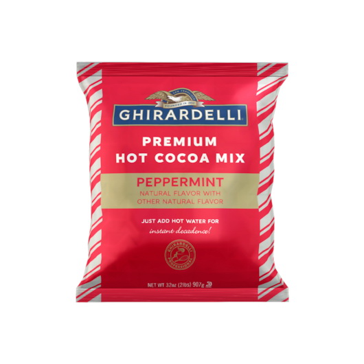 酷牌库|商品详情-Ghirardelli进口代理批发 Ghirardelli 薄荷热可可袋装，32 盎司，每箱 4 件