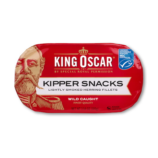 King Oscar进口代理批发 King Oscar Kipper 零食，3.54 盎司，每箱 12 块