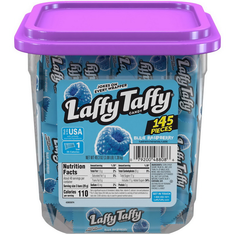 Laffy Taffy进口代理批发 Laffy Taffy 野生蓝莓，0.34 盎司，每盒 145 个，每箱 8 个