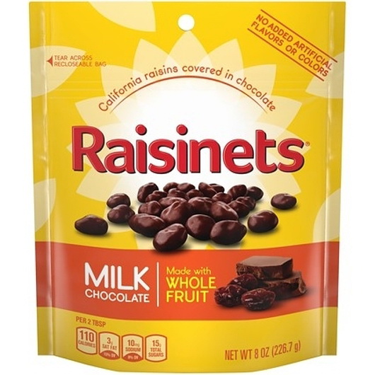 Raisinets进口代理批发 Raisinets 牛奶立袋，8 盎司，每箱 8 个