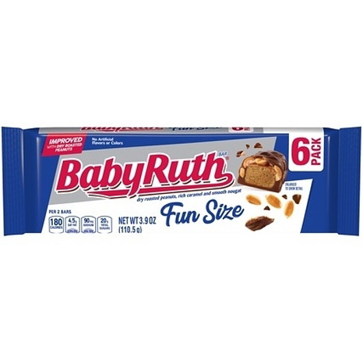 Baby Ruth进口代理批发 Baby Ruth 巧克力棒，3.9 盎司，每箱 24 块