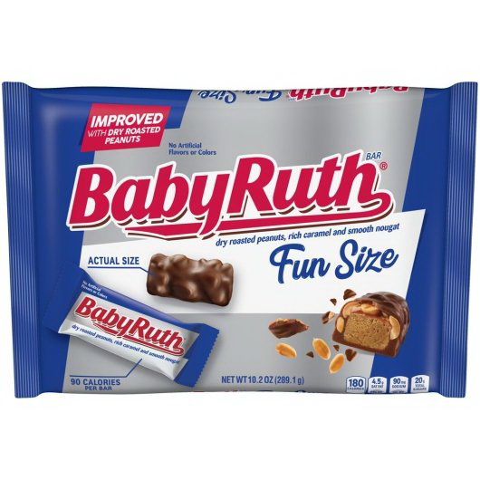 Baby Ruth进口代理批发 Baby Ruth 有趣尺寸躺着包，10.2 盎司，每箱 12 个