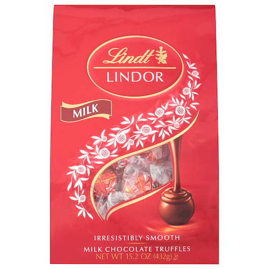 Lindt & Sprungli进口代理批发 Lindt & Sprungli Lindor 牛奶袋，15.2 盎司，每箱 6 件