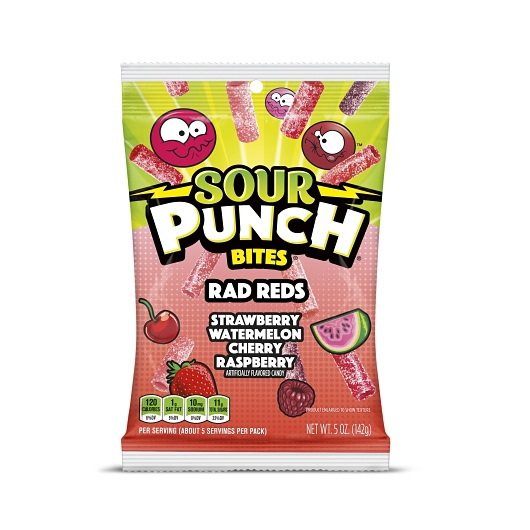 Sour Punch进口代理批发 Sour Punch Bites Rad Reds，5 盎司，每箱 12 粒