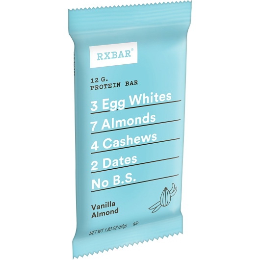 Rxbar进口代理批发 Rxbar Real Food 香草杏仁蛋白棒，1.83 盎司，每箱 6 块